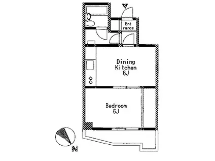 ストーク南麻布(1DK/2階)の間取り写真