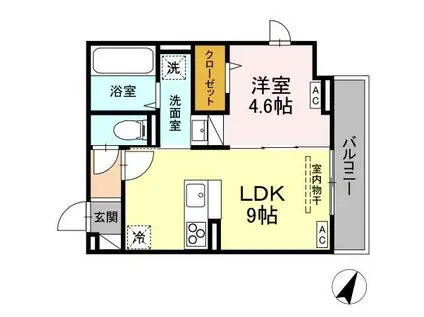 D-COMODO深大寺北町(1LDK/3階)の間取り写真