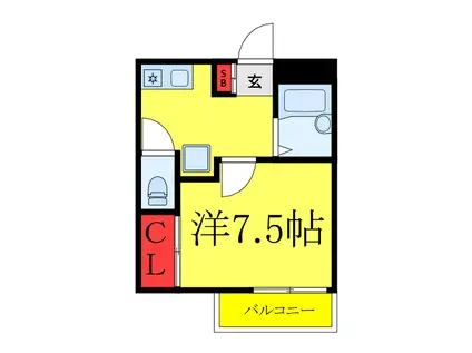 カオパレスNO.23(1K/1階)の間取り写真