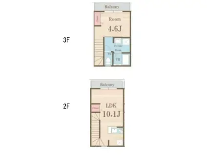 プライムガーデン東武練馬(1LDK/2階)の間取り写真