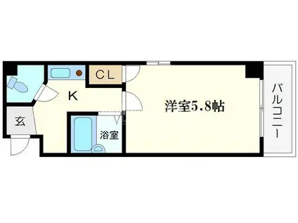 新町エビス(1K/5階)の間取り写真