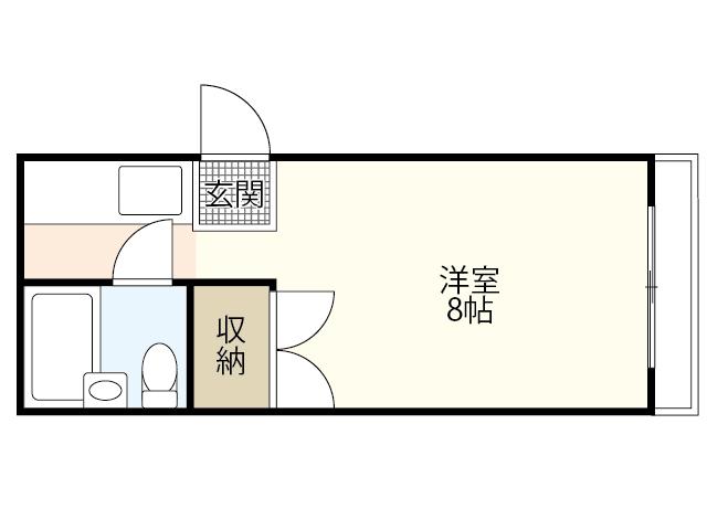 アレイ牛田(ワンルーム/2階)の間取り写真