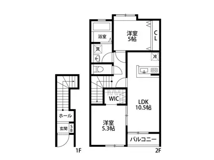 ベレーザI(2LDK/2階)の間取り写真