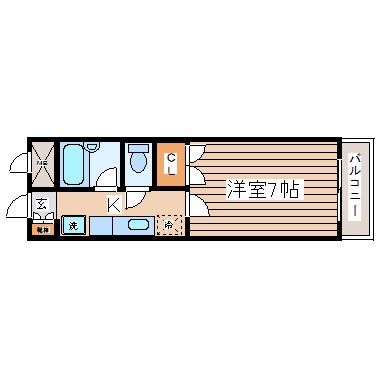 アバンザ鵬図(1K/3階)の間取り写真