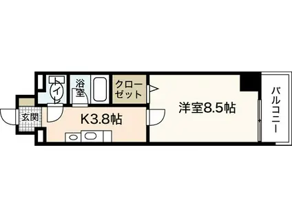 ミーニュ・カーザ(1K/9階)の間取り写真