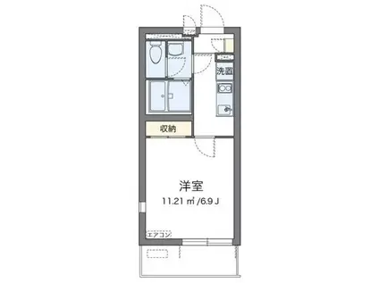 クレイノオリーブハウス ネオ(1K/2階)の間取り写真