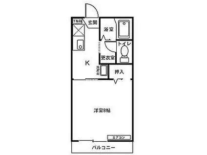 グリーンハイツ A棟(1K/1階)の間取り写真