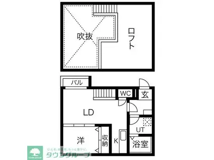 AMPIO八田(1LDK/1階)の間取り写真