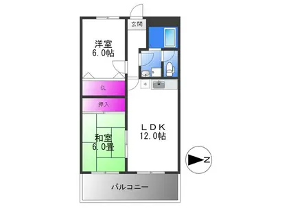 ボナールシャトー(2LDK/4階)の間取り写真