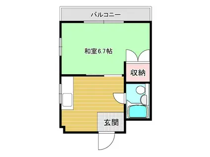 日之出ハイツ(1K/3階)の間取り写真