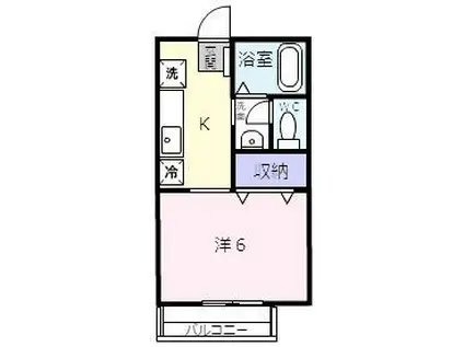 アーバン松井B(1K/2階)の間取り写真