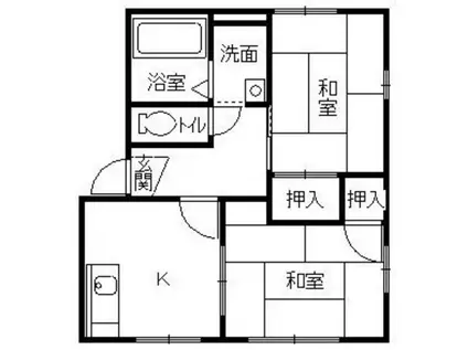 ビューテラスC(1LDK/1階)の間取り写真