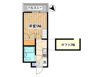 サンタリーベ(1K/1階)の間取り写真