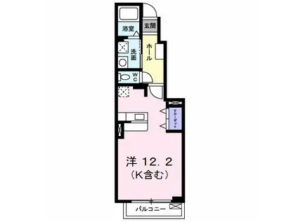 メゾングラースM(ワンルーム/1階)の間取り写真