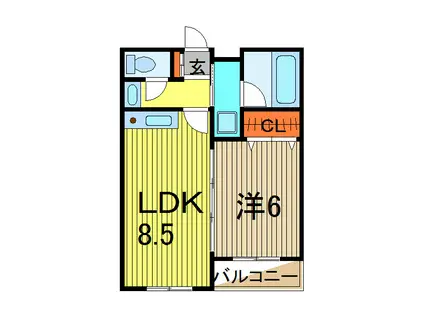 ロイヤル ハウス(1LDK/2階)の間取り写真