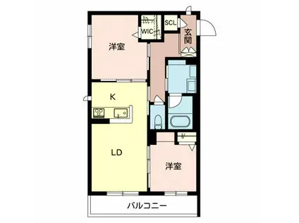 シャーメゾン ブルーム(2LDK/2階)の間取り写真