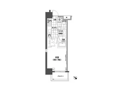 パークハビオ人形町(1K/9階)の間取り写真