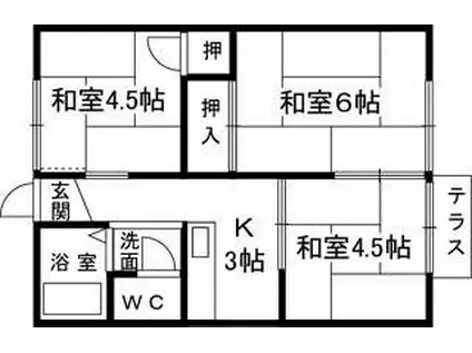 ハイツ松本(3K/1階)の間取り写真
