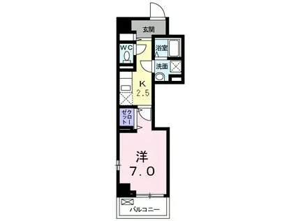 アヴニール山手II(1K/3階)の間取り写真