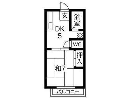 ルセーヌ用賀(1DK/2階)の間取り写真