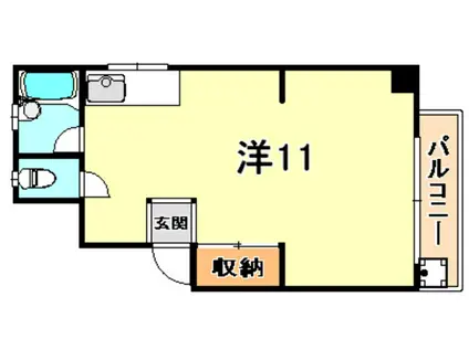 戸石マンション(ワンルーム/3階)の間取り写真