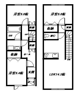LE JARDIN(3LDK/1階)の間取り写真