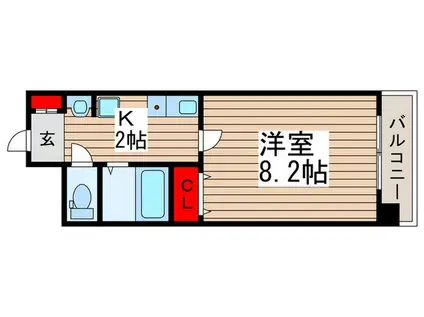 ドリームI(1K/2階)の間取り写真