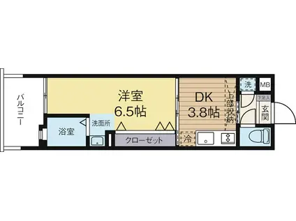 NO.48 ORIENTBLD(1DK/8階)の間取り写真