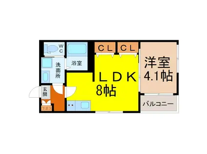ARIA東宿町(1LDK/3階)の間取り写真