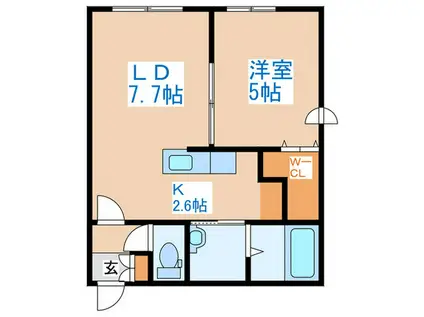 SOLEIL5・5(1LDK/1階)の間取り写真
