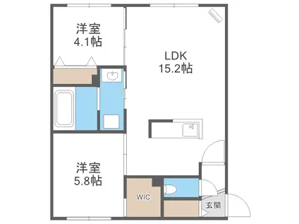 ONE STAGE琴似 ワンステージコトニ(2LDK/1階)の間取り写真