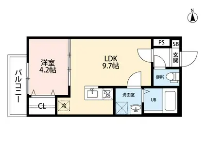 HARO KANAYAMA(1LDK/2階)の間取り写真