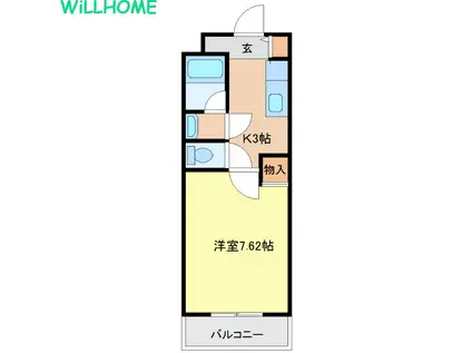 ファインヴィラ(1K/2階)の間取り写真