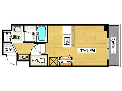 ウインドー金屋町(ワンルーム/2階)の間取り写真