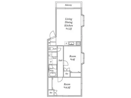 エステーコーポ(2LDK/2階)の間取り写真