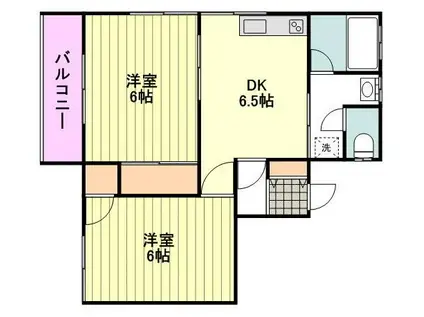 ファミールM(2DK/1階)の間取り写真