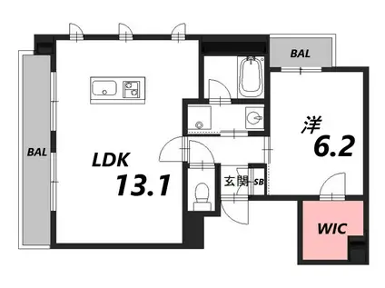 MEILLEUR(1LDK/4階)の間取り写真
