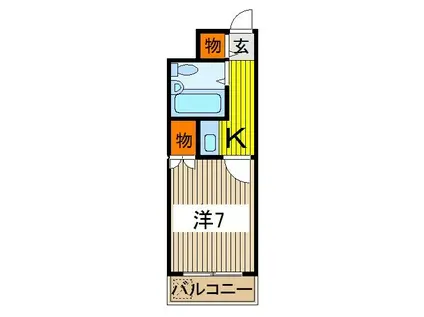 マシャンブル川口(1K/4階)の間取り写真
