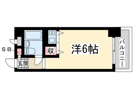 ファースト東中島(ワンルーム/3階)の間取り写真