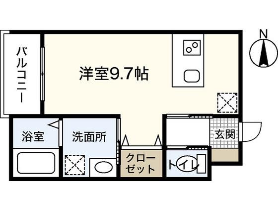 LE RIVAGE大町東(ワンルーム/3階)の間取り写真