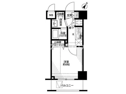 プレール・ドゥーク東京ノースII(1K/2階)の間取り写真