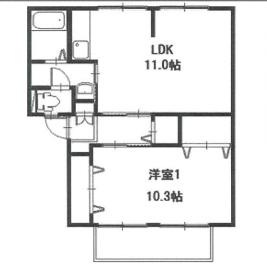 サンライフ雅(1LDK/1階)の間取り写真