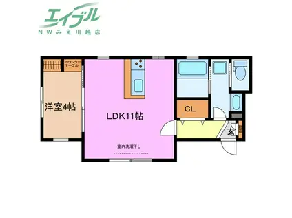 LE BOIS桑名(1LDK/1階)の間取り写真