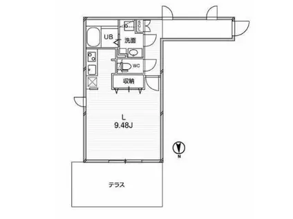 PASEO東新宿(ワンルーム/2階)の間取り写真
