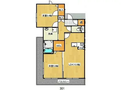 ストーダル(2LDK/3階)の間取り写真