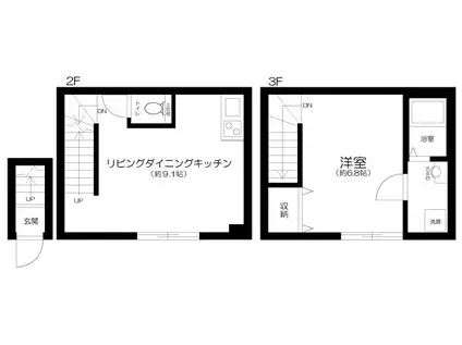 エクセルコート武蔵関(1LDK/2階)の間取り写真