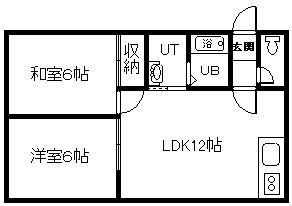 2-3ハイツ(2DK/1階)の間取り写真