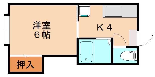サクセスホワイト(1K/1階)の間取り写真