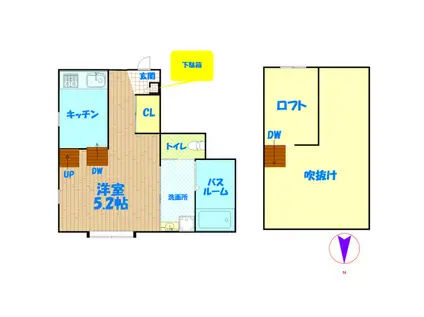 BLANC DE BLANCS(ワンルーム/1階)の間取り写真