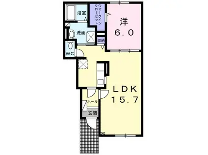 アザレア(1LDK/1階)の間取り写真